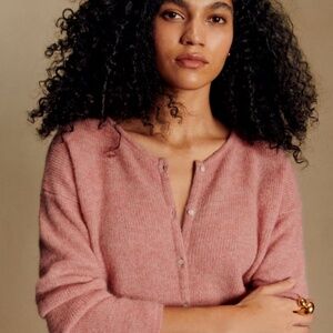 Sezane Gaspard Cardigan Rosewood Pink